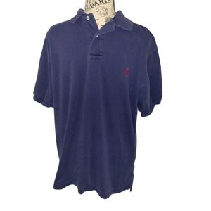 Ralph Lauren Polo Shirt Navy With Red Pony Logo Short Sleeve Men